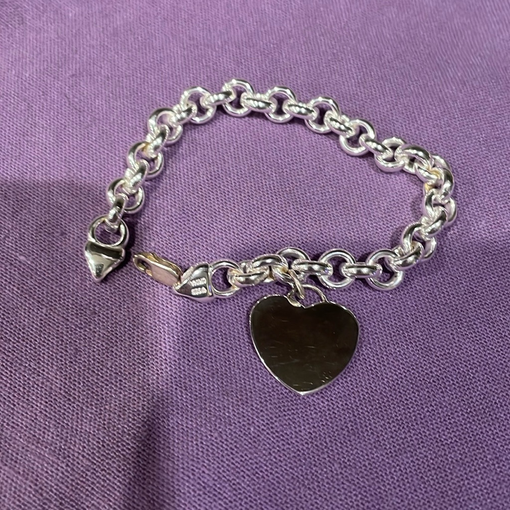 New Sterling Silver Heart Bracelet